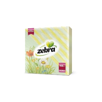 Image 1 of ZEBRA Зебра салфетки Flora 45 бр 33*33 см (92002-1)