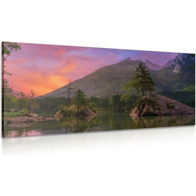 Obraz západ slunce nad horskou krajinou - 80x40