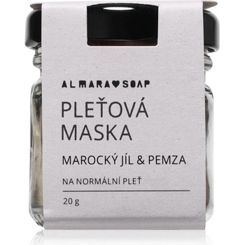 Almara Soap Face Moroccan Clay & Pumice пилинг-маска за лице за нормална кожа 20 гр