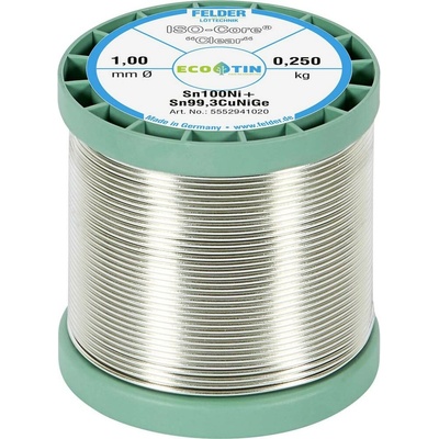 Felder ISO-Core Clear Sn100Ni+ bezolovnatý pájecí cín cívka Sn99,25Cu0,7Ni0,05 0.250 kg 1 mm
