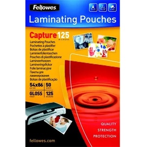 Fellowes Термоламиниращо фолио, 125 микрона, 54x86 mm, гланц, 50 броя, FELLOWES 5396602 (5396602)