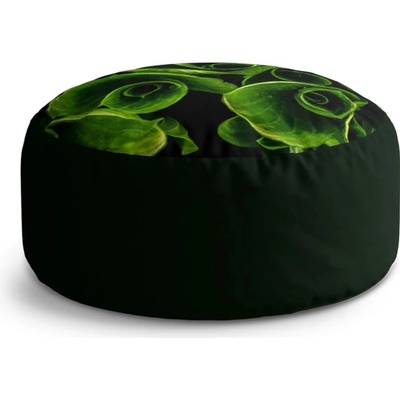 Sablio Taburet Circle Zelené listy: 38x48 cm