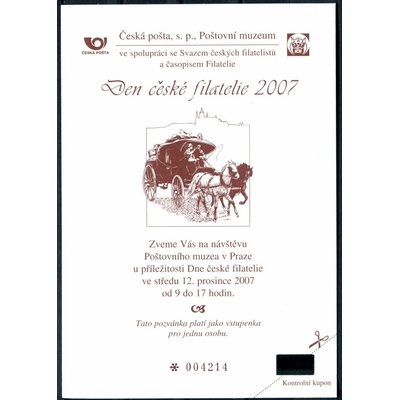 Česká pošta (2007) PPM 1 - Den české filatelie 2007 (SČF)
