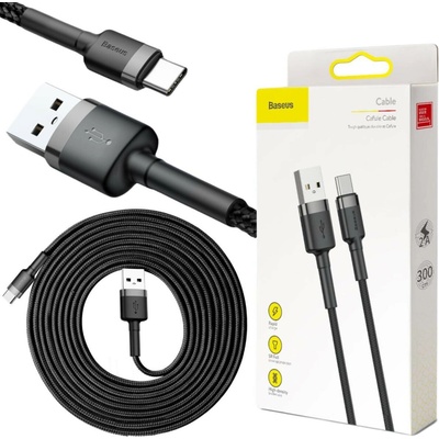 Baseus CATKLF-UG1 USB-A na USB-C, 3m, černo-šedý