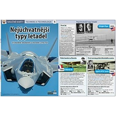 Nejúchvatnější typy letadel - Naučné karty