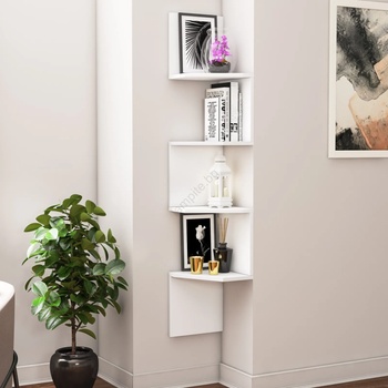 ASIR GROUP Ъглова етажерка DESALDO 155, 2x29, 6 см бяла (AS1386)