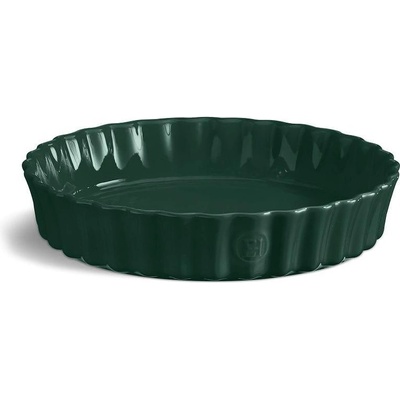 Emile Henry Керамична кръгла форма за тарт emile henry deep flan dish дълбока - Ø28 см - цвят зелен кедър (eh 6028-07)