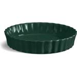 Emile Henry Керамична кръгла форма за тарт emile henry deep flan dish дълбока - Ø28 см - цвят зелен кедър (eh 6028-07)