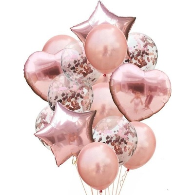 Balónkový set rose gold konfety