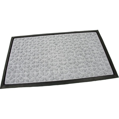 FLOMA Rectangle Deco Šedá textilná gumová čistiace vstupná rohož 45 cm x 75 cm x 0,8 cm