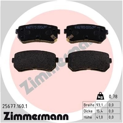ZIMMERMANN Sada brzdových platničiek kotúčovej brzdy 256771601