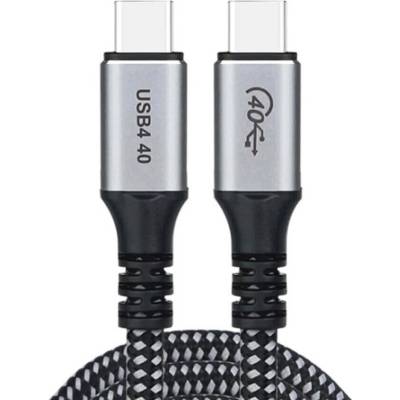 Choetech Здрав USB4 кабел с въжена оплетка и дисплей, за устройства с USB-C порт - Choetech XCC-1040 USB4 USB-C to USB-C Cable 240W (120 см) (черен) (XCC-1040)