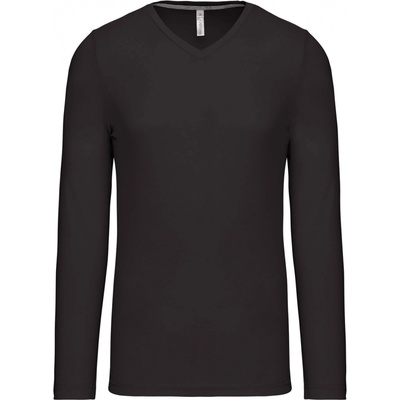 Kariban dlhý rukáv V-neck tmavo sivé