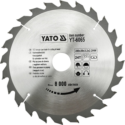 Kotouč na dřevo 200 x 30 mm 24z Yato YT-6065