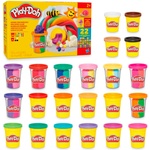 Play-Doh rainbow color pack with 22 cans, many for crafting and kneading, perfect as a birthday gift for children - F9820