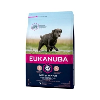 EUKANUBA Senior Large Breed - Пълноценна суха храна за кучета над 9 години от едри породи с пилешко и пуешко месо, 15 кг
