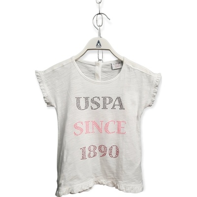 U.S. Polo Assn. dievčenské tričko s volánikmi biela