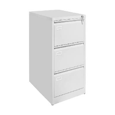 Кардекс Carmen CR-1231 ZH, картотека, 3x чекмеджета, прахово боядисан, метален, заключване, бял