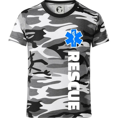 Rescue pro záchranáře dětské maskáčové triko šedý maskáč