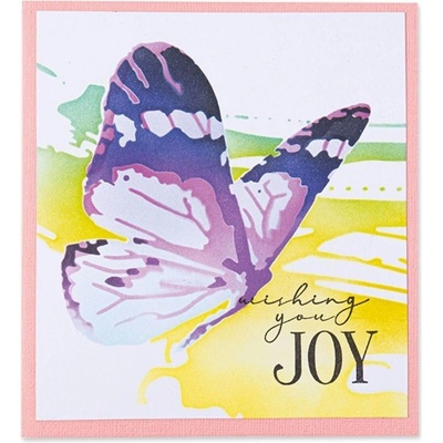 Sizzix Plastová šablona 12,5x12,5cm vrstvený motýl (4ks)