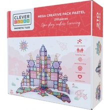 Cleverclixx Magnetická stavebnice Mega Creative Pack Pastel 210 ks