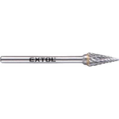 EXTOL fréza karbidová, konická-jehlan, ⌀6 x 13 mm, ⌀stopky 3 mm, sek střední (double-cut) 8703893