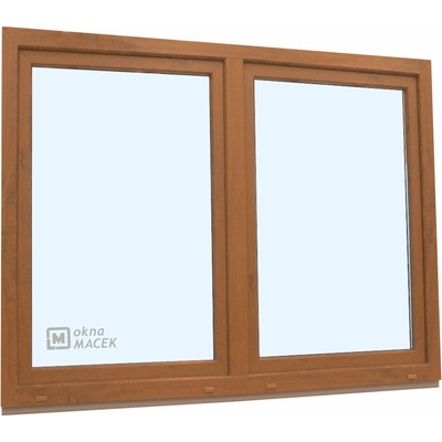 KNIPPING Plastové okno - 70 AD, 1800x1500 mm, O/OS sloupek, zlatý dub Barva, imitace: zlatý dub/bílá (jednostranně)