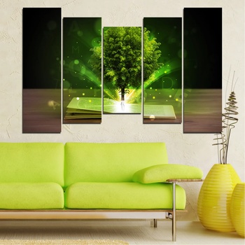 Vivid Home Декоративни панели Vivid Home от 5 части, Дърво, PVC, 160x100 см, 4-та Форма №0661