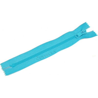 Zdrhovadlo zip kostěný 18 cm nedělitelný tyrkys