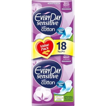 Image 1 of EVERYDAY Sensitive Maxi Night Ultra Plus Дамски превръзки с крилца 18 бр