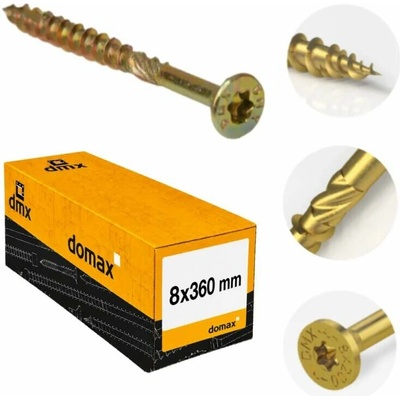 8x360mm 50ks Skrutky do dreva CS - zápustná hlava TORX Domax