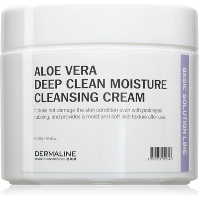 DERMALINE Basic Solution Line Aloe Vera Deep Clean Moisture Cleansing Cream дълбокопочистващ крем с алое вера за чувствителна кожа на лицето 300ml