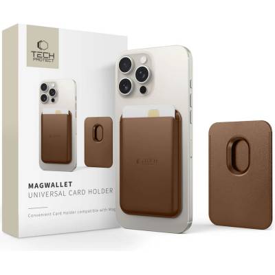Tech-Protect Универсален магнитен картхолдър за телефон с MagSafe от Tech-Protect MagWallet - Кафяв (5906302360116)