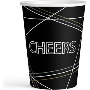 Amscan Чаши - Cheers черни 8 бр. 250 мл