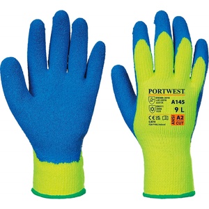 Portwest cold grip a145 / Зимни латексови ръкавици - жълто/синьо xl (a145y4rxl)