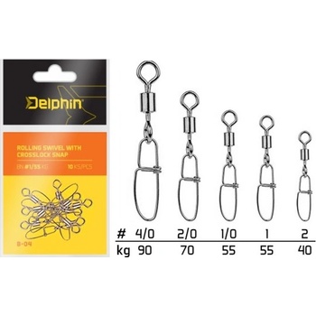 Delphin obratlík Rolling swivel with Crosslock snap B-04 2