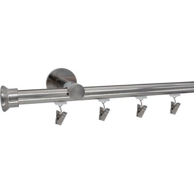 KovovégarnýžeCZ Broadway Duo 19 mm Dvouřadá jezdec s kovovou žabkou nerez 320 cm