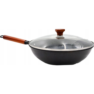 Pokka Oceľová wok panvica s nepriľnavým povrchom a pokrievkou – 33 cm