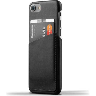 Mujjo Leather Wallet Case - кожен (естествена кожа) кейс с джоб за кредитна карта за iPhone 8, iPhone 7 (черен)