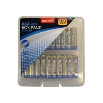 Maxell Алкални батерии MAXELL LR03 AAA 10x10 бр / 100 бр. в PVC кутия (ML-BA-LR03-100PK-PVC)