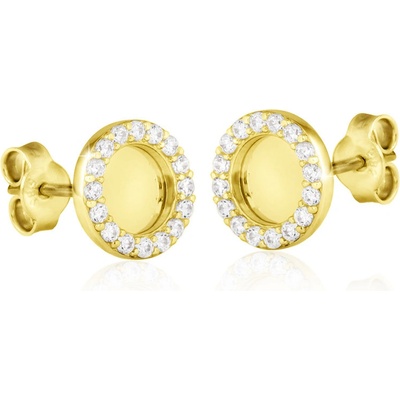 Gemmax Zlaté náušnice se zirkony GLEYB-34061