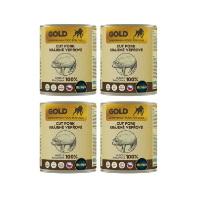 IRONpet Gold Dog Vepřová krájená svalovina 4 x 800 g