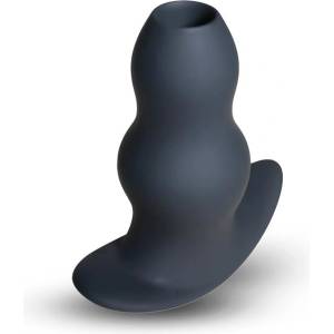 SuperLove Open Hollow Silicone Anal Plug Black S