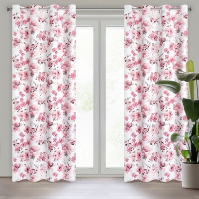 Takoy Zatemňovací závěs typu blackout s květinovým potiskem-HF-386168 | 140 x 250 cm