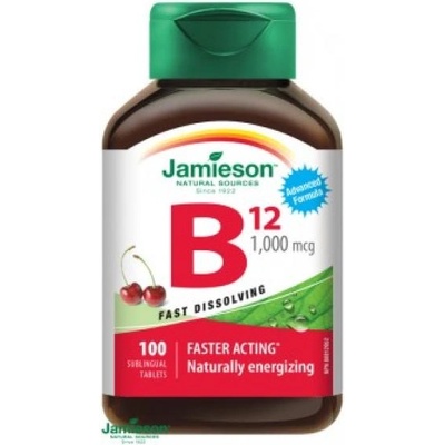 Jamieson Витамин B12 метилкобаламин 1000 мкг таблетки с вкус на череша 100 таблетки