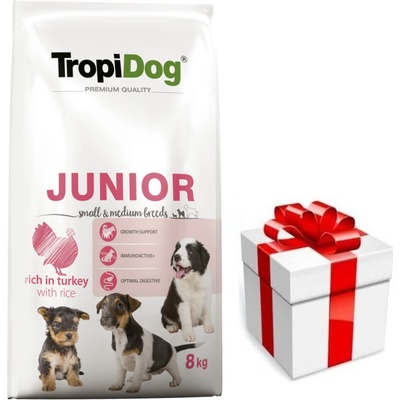 Tropidog Premium Junior pre malé a stredné plemená s lososom a ryžou 8 kg