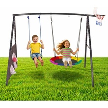 ECOTOYS Záhradné ihrisko 4v1 hojdačka s bocianím hniezdom 100 cm