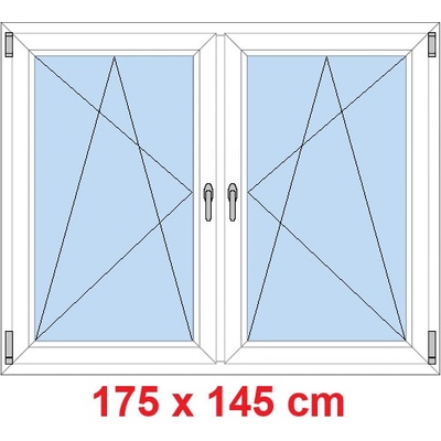 Soft Dvoukřídlé plastové okno 175x145 cm OS+OS se sloupkem Bílá