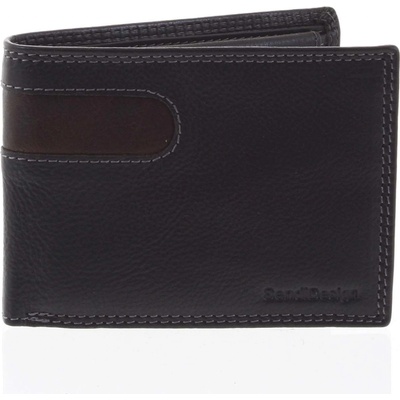 SendiDesign pánska kožená peňaženka tenká Elohi čierna čierna