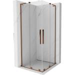 Mexen Velar L Duo плъзгаща се душ кабина 90 x 90 см, прозрачна, розово злато - 871-090-090-02-03-60 (871-090-090-02-03-60)